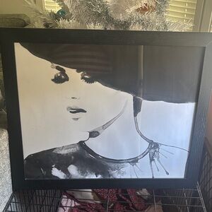 Monochrome 22 x 18  Fashion Portrait Wall Art - Black and White